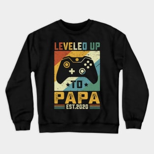 Vintage Leveled Up To Papa Est.2020 Crewneck Sweatshirt